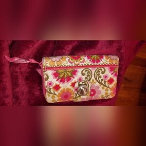 Vera Bradley Pink and Green Quilted Wallet